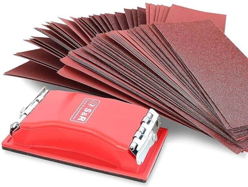 Ulisem 80 Stück Schleifpapierblätter für Handschleifer + Schleifblöcke, jeweils mit Körnungen, 10 Stück: P 40/60/80/120/...