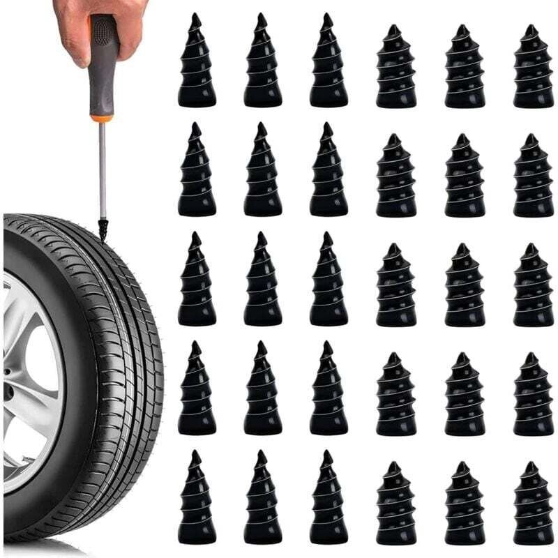 Thumbnail - Autoreifennägel, 30 Stück Reifenreparatur-Gumminägel, Vakuum-Reifen-Gumminägel, Schnellreparaturwerkzeug, geeignet für A...