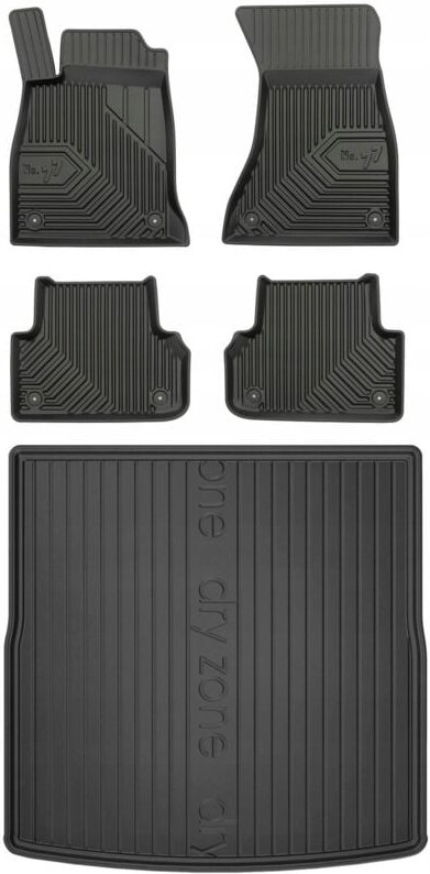 SET 77 Gummimatten und Fußmatten AUDI A4 ALLROAD B9 Kombi 2015-2023