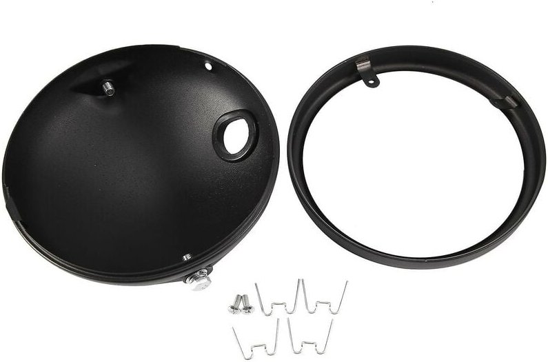 Woosien - Motorrad-Scheinwerfer, 7-Zoll-Retro-Motorrad-modifizierter Scheinwerfer, LED-Scheinwerfergehäuse