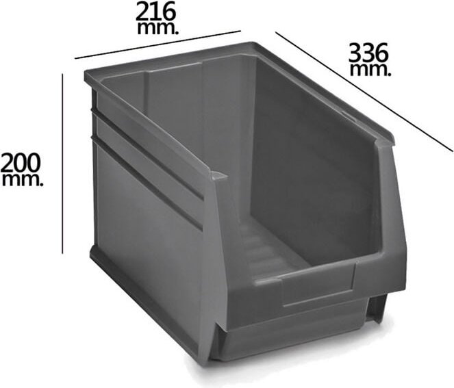 Gaveta Apilable Gris Nº55 336x216x200 mm. (3/6)