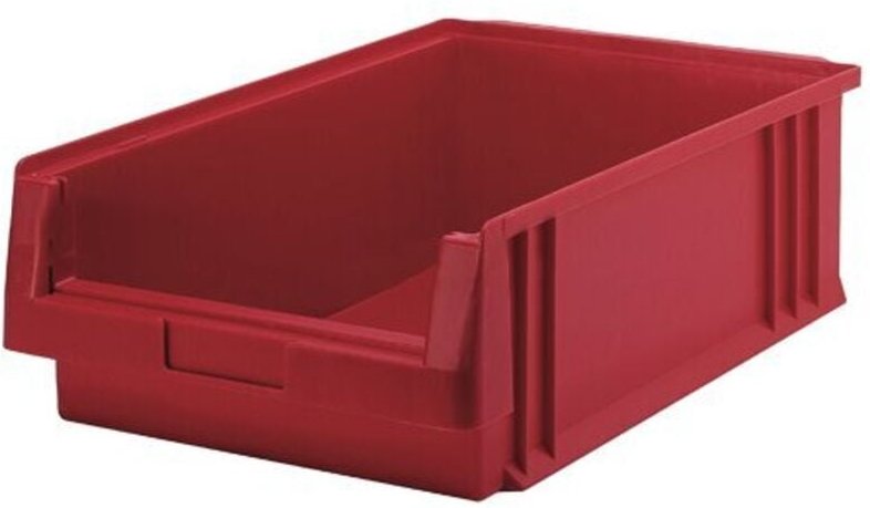 Kunststoff-Sichtlagerkasten, rot Maße in mm (BxTxH): 89 x 102 x 50