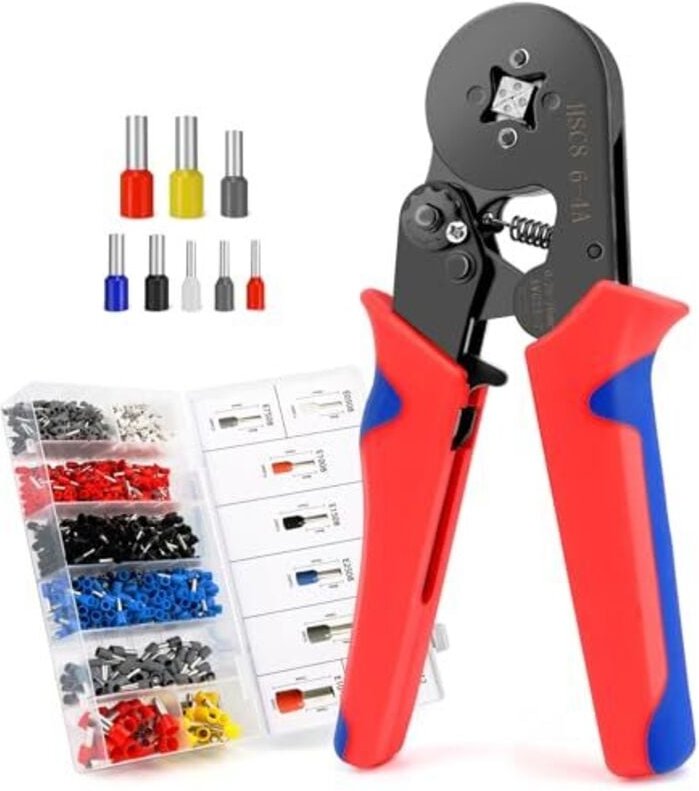 Crimpzange, Crimpzange für elektrische Kabelschuhe, 1300 elektrische Kabelschuhe zum Crimpen von 0,25-10 mm² – Crimpzang...