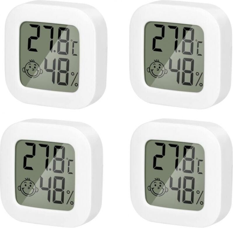 4er-Pack hochpräzises elektronisches Innenthermometer und Feuchtigkeitsthermometer für Babyzimmer, an der Wand montierte...