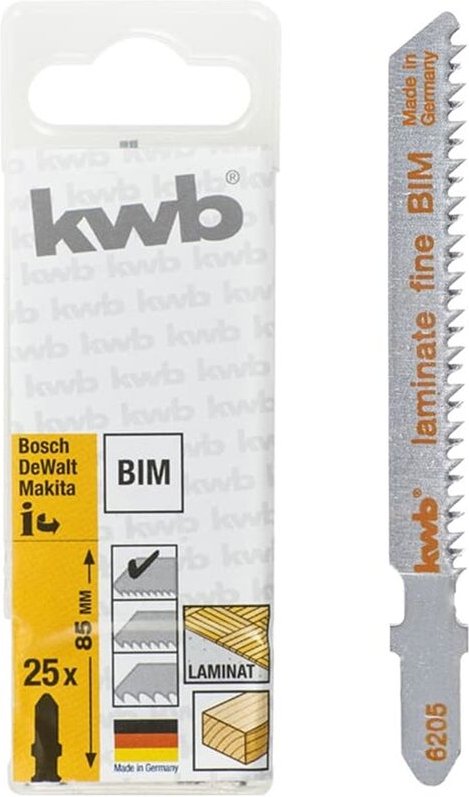 KWB - 25x Stichsägeblatt t 101 bif für Laminat, gerader Schnitt, Zubehör Stichsäge