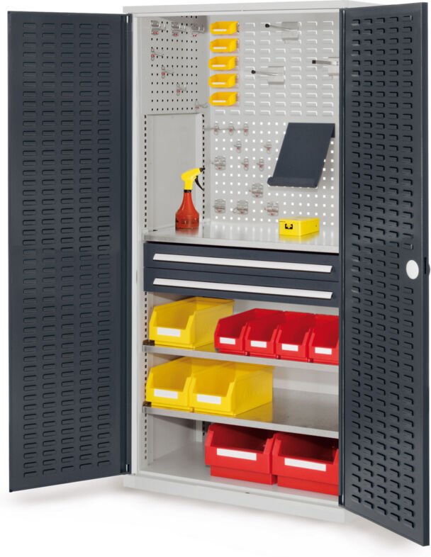 Kappes ®RasterPlan Schubladenschränke 1950x1000x600mm Schlitzplattentüren Modell 21 anthrazitgrau