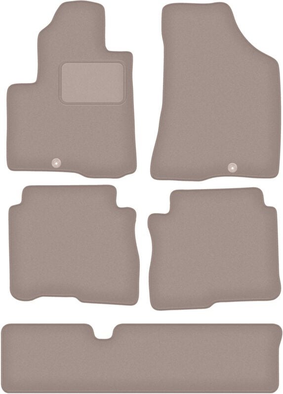Beige Veloursmatten für: Hyundai SantaFe II 7-Sitzer (2006-2012)