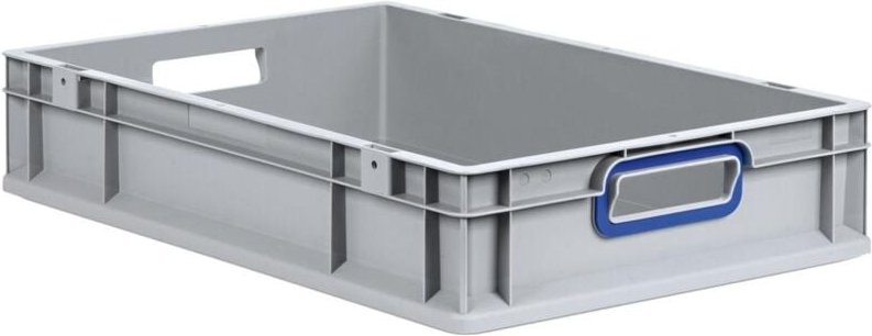 Thumbnail - EuroBox 612, 600x400x120 mm, Griffe offen, grau/blau - Allit