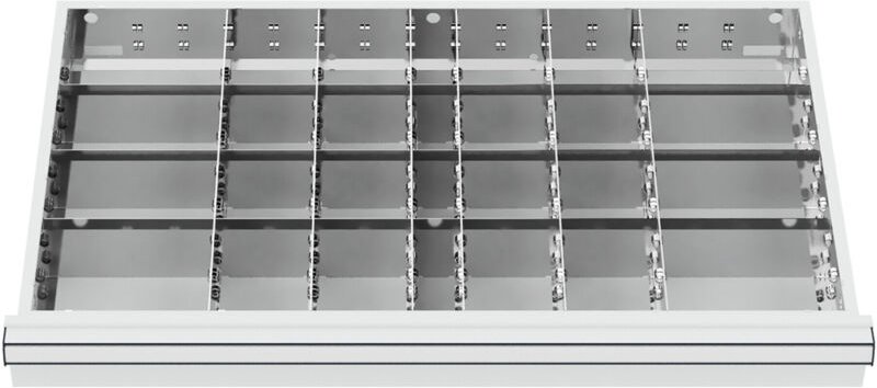 Schubladeneinteilung Metalleinteilung blh 200-300 mm Innenmaß 800x450 mm 28 Fächer - Stier