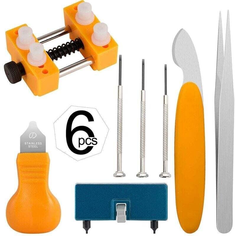 6-teiliges Werkzeugset zum Wechseln der Uhrenbatterie – Uhrengehäuseöffner zum Öffnen der Uhrenabdeckung durch Drehen de...