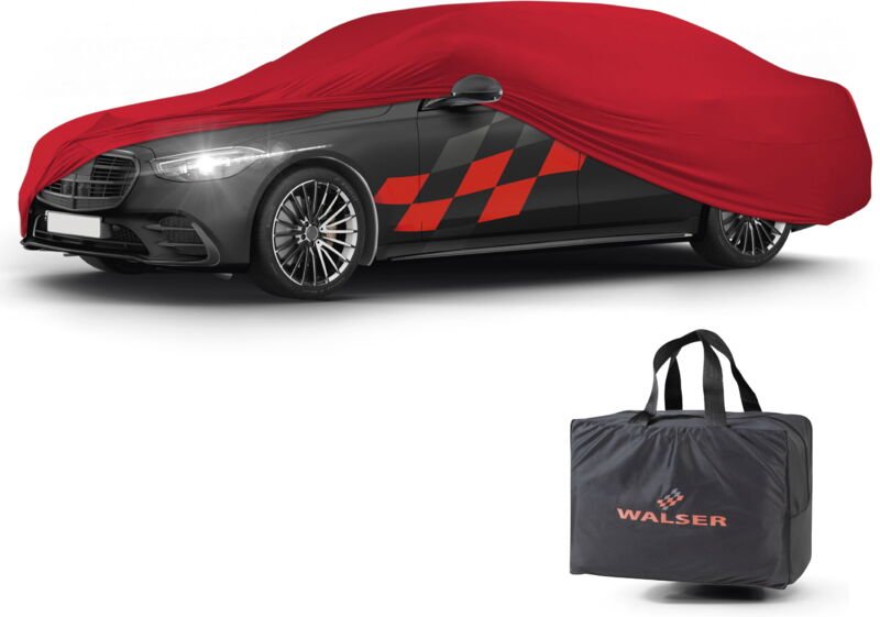 Walser - Autoplane Indoor Stretch Plus, PKW-Abdeckplane Größe xl rot