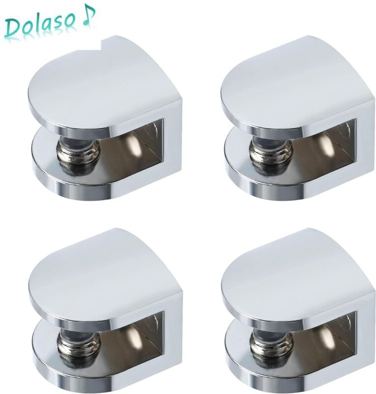 Glasklemme, Glasregalhalterung, Wandregalhalterung, verstellbare Halterung, 8–10 mm dickes adaptives Glas, polierte Zink...