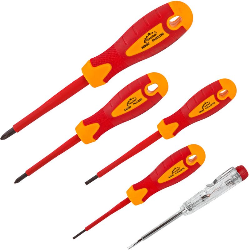 Kestek - Elektriker Schraubendreher Schraubenzieher Set 5 tlg. magnetisch 1000V