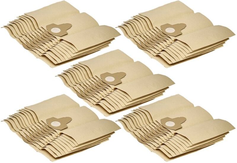 50x Staubsaugerbeutel kompatibel mit Einhell bt-vc 1250 s / sa, nts 1400 Staubsauger - Papier, 38cm x 24,5cm, braun - Vh...