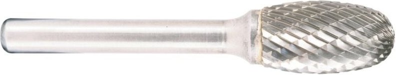 Projahn Hartmetallfräser, Form E Oval / Tropfen d1 9.6 mm, Schaftd. 6.0 mm Kreuzverzahnung