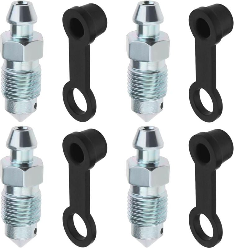 4 Stück M10 x 1 mm Entlüftungsschraube mit Staubkappe für Scheibenbremssattel, Auspuffschraube, Entlüftungsschraube aus ...