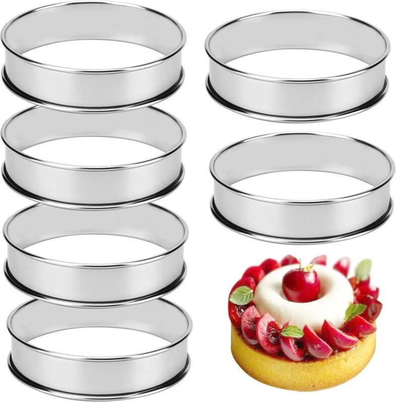 Stück/Set runder Muffinring, Tortenring aus Edelstahl, Lebensmittelformring für Rindfleischpastetchen, Spiegeleier, Tort...