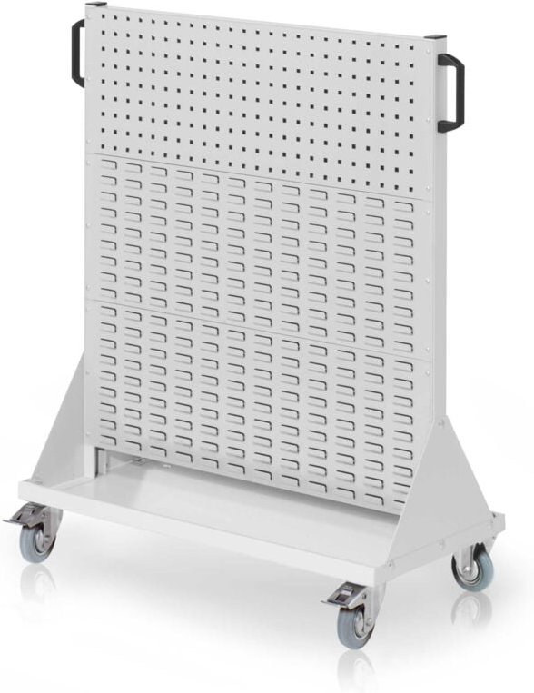 Kappes RasterMobil® mobiler Arbeitsplatzschrank Größe 3 1230x1000x500mm 2 Lochplatten 4 Schlitzplatten - lichtgrau