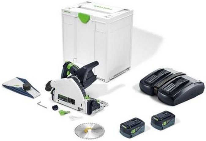 Akku-Tauchsäge tsc 55 5,0 KEBI-Plus/XL, incl. 2x Akku 5 Ah, Schnellladegerät, Zubehör, Systainer - Festool