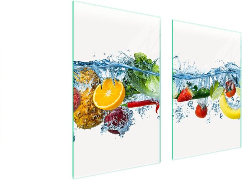 Glasschutzplatte für Küche 65x52 Obst