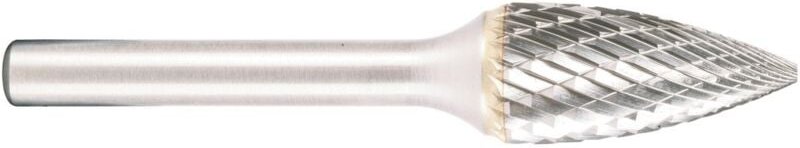 Projahn Hartmetallfräser, Form G Spitzbogen d1 9.6 mm, Schaftd. 6.0 mm HD-Verzahnung