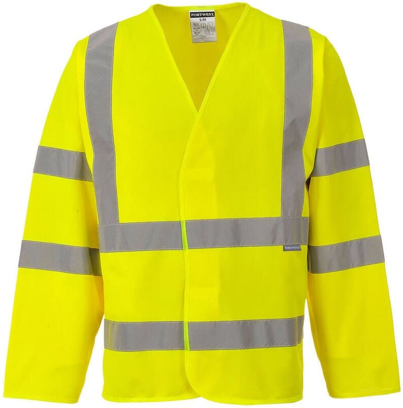 Weste mit 2 Streifen & Gurt, langärmlig, Gelb, 2XL/3XL