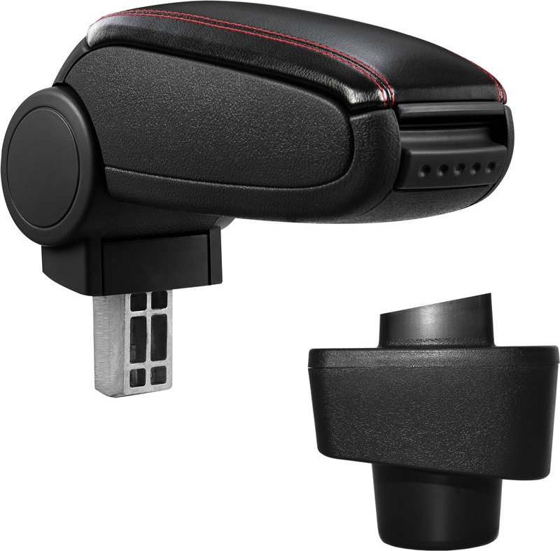 Thumbnail - Pro.tec - Mittelarmlehne Renault Captur mit Staufach Kunstleder Schwarz mit roten Nähten