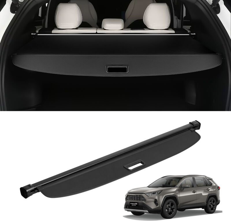 Einziehbare Laderaumabdeckung für Toyota, verbesserte wasserdichte Kofferraumabdeckung, Sicherheitsschutz für Toyota RAV...