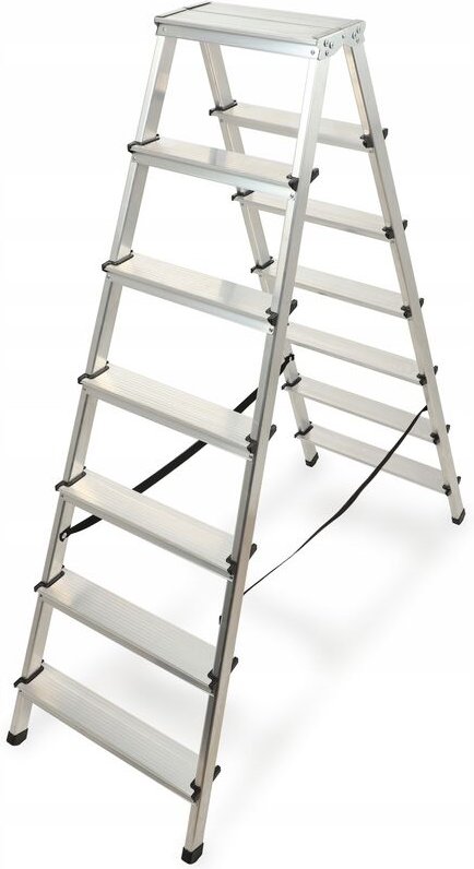 Haushaltsleiter, Klapptritt mit Tragfähigkeit bis 125kg, 7 Stufen - Kadax