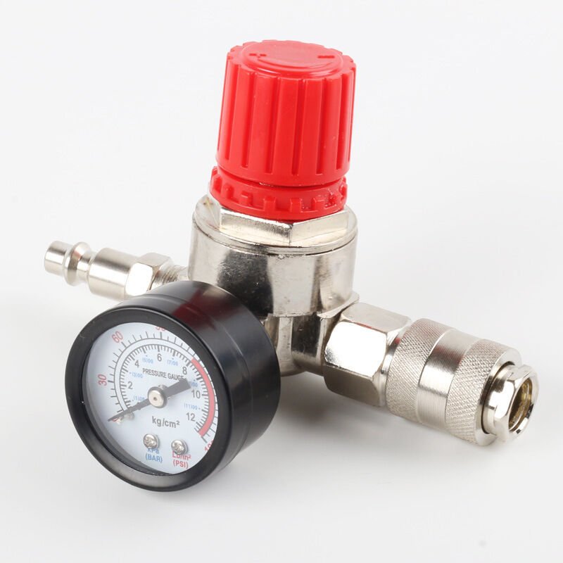 1/4 Zoll Luftkompressor-Druckregler, 1/4 Zoll pneumatischer Druckregler, Druckregelventil mit Anschluss 140 psi 12 bar