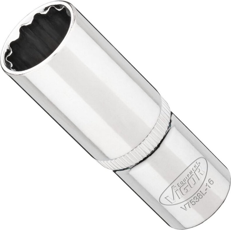 VIGOR Steckschlüsseleinsatz, lang, 3/8 (10 mm) Vierkant hohl, Außen Doppelsechskant Profil, SW 16 mm