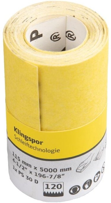 Klingspor ps 30 d Schleifrolle, 115 x 5000 mm, Korn 120 – Schleifpapier 267059