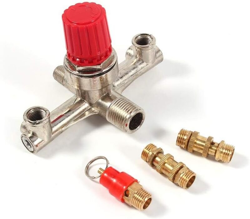 Luftkompressor-Zubehör, Luftkompressor aus Legierung mit doppeltem Auslassrohr, Zubehör für Druckregelventile mit kleine...