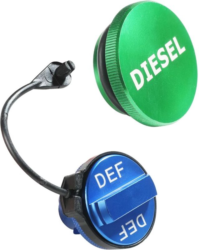Tankdeckel, Autozubehör Aluminium-Tankdeckel-Kombi-Set, magnetischer grüner Diesel-Tankdeckel und Fallschutzseil für 201...