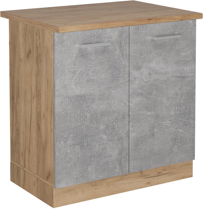 Vicco - Spülenunterschrank R-Line, Beton, 80 cm , ap Eiche