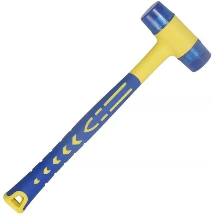 Lntyq - Gummihammer, 30 mm doppelseitiger weicher Hammer, Gummihammer mit rutschfestem Griff, Nylonhammer für Leder, Hol...