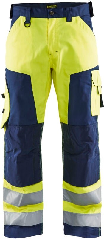 Thumbnail - Hochsichtbare Arbeitshose 1566 - Neon Gelb / Marine 5XL - FR(60) - SE(C66) - Kurz