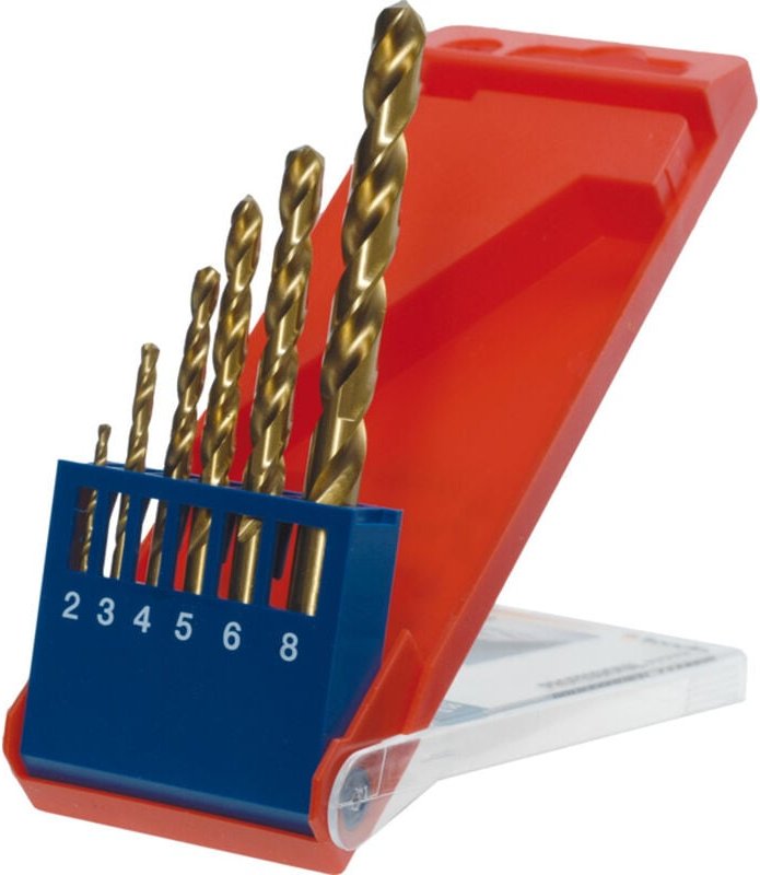 427040 hss Metall-Spiralbohrer-Set 6teilig 2 mm, 3 mm, 4 mm, 5 mm, 6 mm, 8 mm M2 din 338 Zylind - KWB