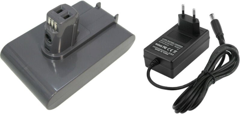 Trade-shop - 2in1 Set: Li-Ion Akku 22,2V / 2Ah + Ladegerät ersetzt Dyson 17083-3511, 18172-01-04, 18172-0201, 917083-03,...