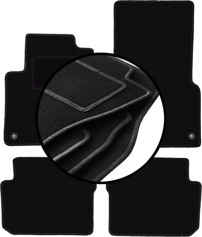 Komplettset Veloursmatten für: Smart ForFour I Schrägheck (2004-2007)