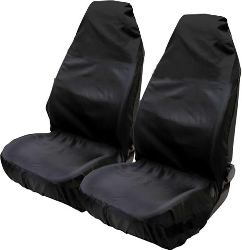 Universeller, wasserdichter Auto-Vordersitzschutz aus Nylon, 75 x 55 x 55 cm (2er-Set), Schwarz