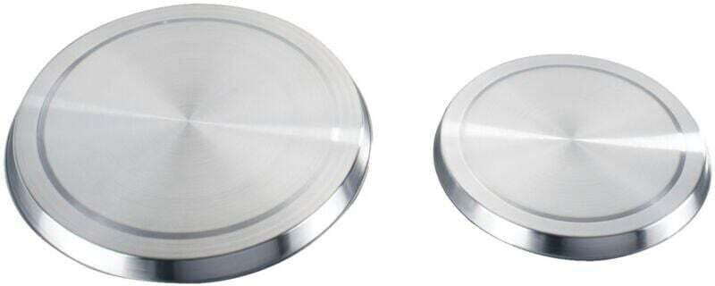 Ulisem Elektroherdabdeckungen, Stahlblechabdeckungen, 4er Set, Edelstahl, ø16 und 20 cm, matt