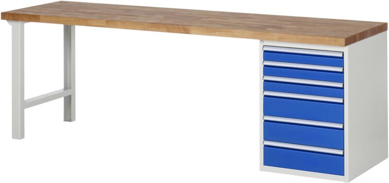 Werkbank Modell 7515 mit 6 Schubladen BxTxH 2500x900x840mm - RAU