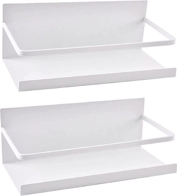 Weiß) Kühlschrankregal, 2 Stück, magnetisches Gewürzregal, magnetisches Kühlschrankregal, platzsparender Kühlschrank-Org...