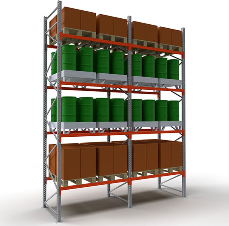 Große Palettenregale 4 Ebenen - Startmodul: 5000x1825x1100mm - RAYOPAL/4N/5018/D