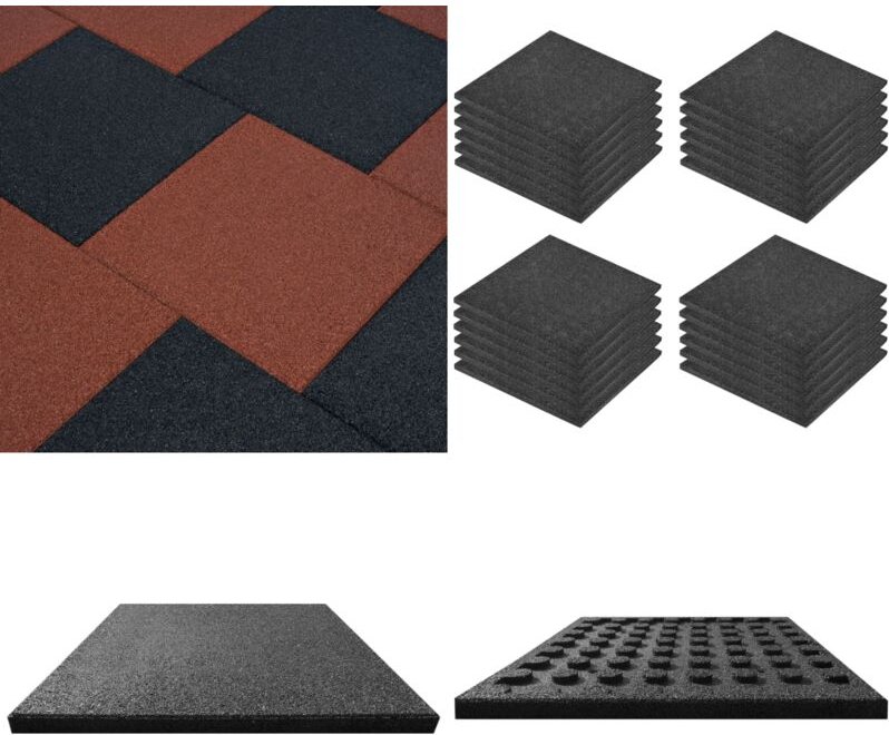 Fallschutzfliesen 24 Stk. Gummi 50 x 50 x 3 cm Schwarz - Fallschutzmatte - Gummigummi Matte - Spielbereichsmatte - Kinde...