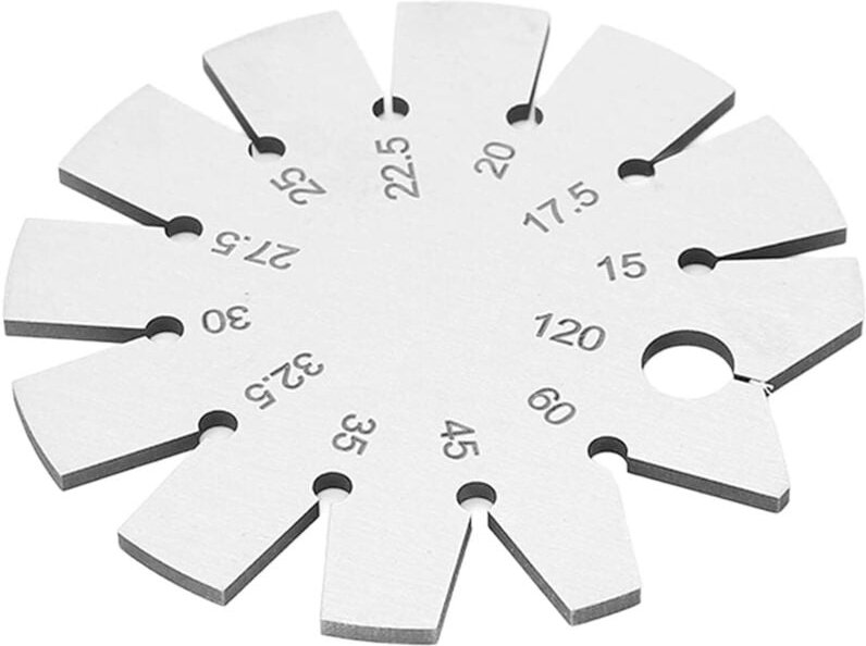 Shining House - Edelstahl-Fase-Messgerät, Winkelbereich 15–120 Grad, Axt-Winkelmessgerät, runde Form, Messerwinkelsucher...