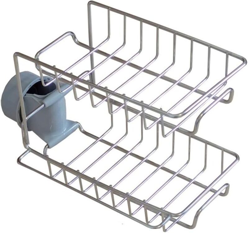 Edelstahl Küche Schwamm Halter Waschbecken Organizer Seife Pinsel Flüssigkeit Abtropffläche