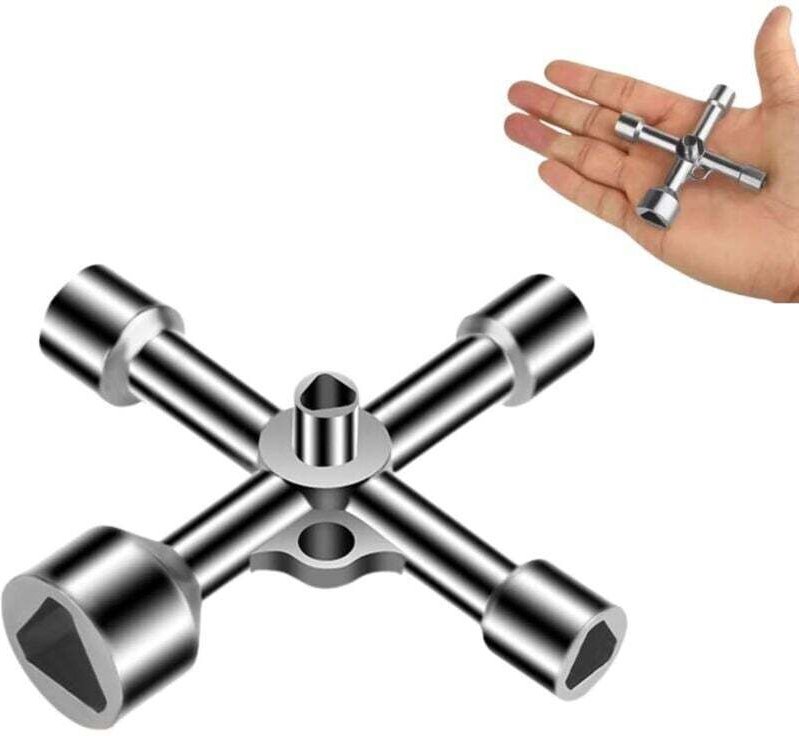 Dreieckschlüssel für Mülleimer – 5 Größen (7/10/12/13/18 mm) – Universalschlüssel für Einbruchschutzpfosten, Gas-/Wasser...