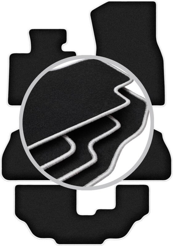 CARLUX-SILVER Autofußmatten für: BMW X7 G07 7 Personen (2018-)